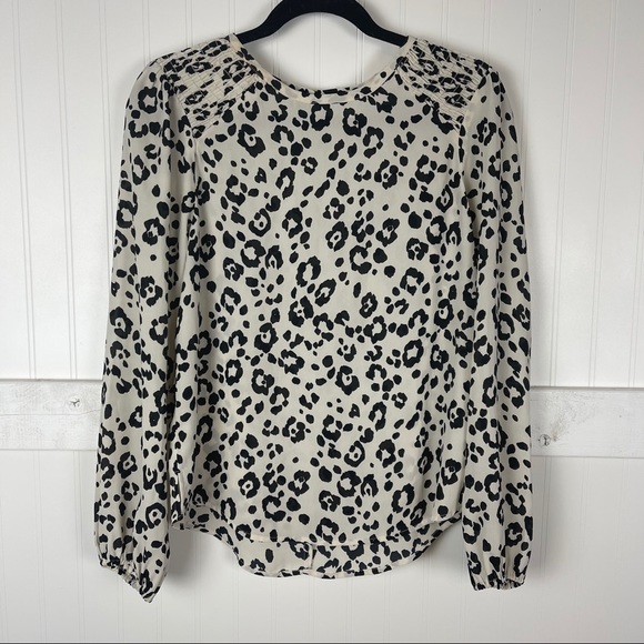 PEYTON JENSEN Rayna Leopard Smocked Blouse - Picture 2 of 7
